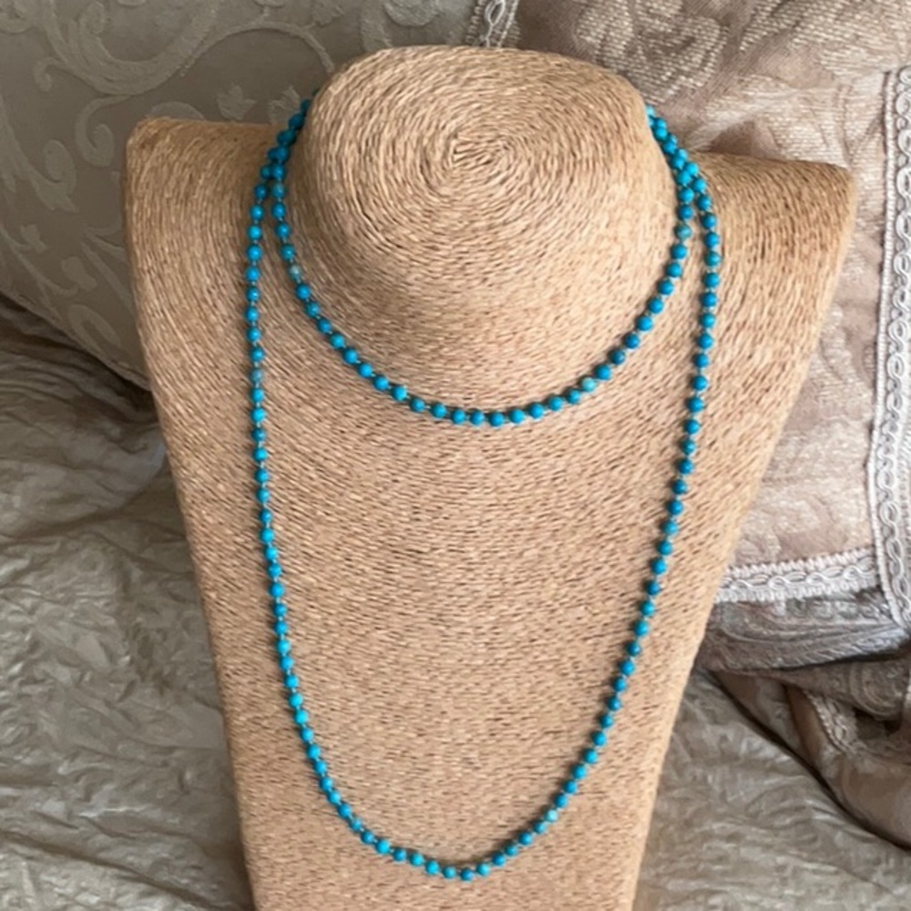 Turquoise tiny long necklace